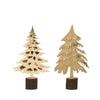 Wood Trees with Gold Finish on Wood Base, in Various Sizes