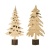 Wood Trees with Gold Finish on Wood Base, in Various Sizes