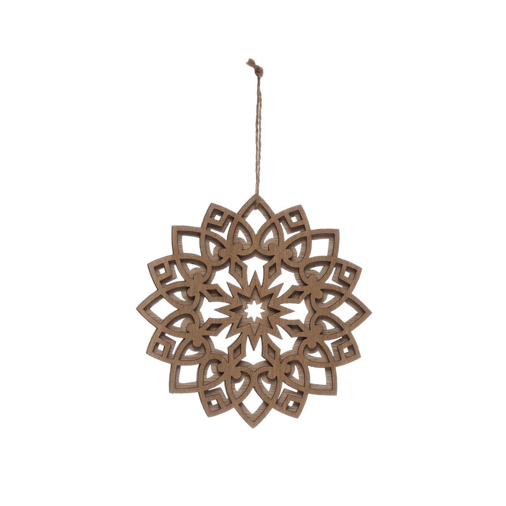 Laser Cut Wood Layered Snowflake Ornament