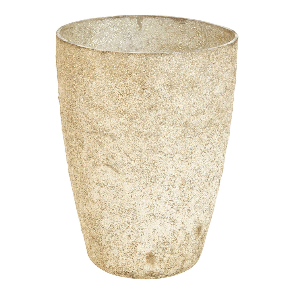 Textured Glass Vase, Antique Silver Finish