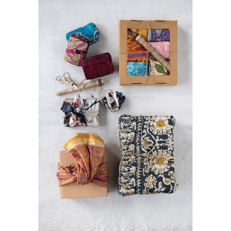 Vintage Silk Sari Fabric Gift Wrapping Kit