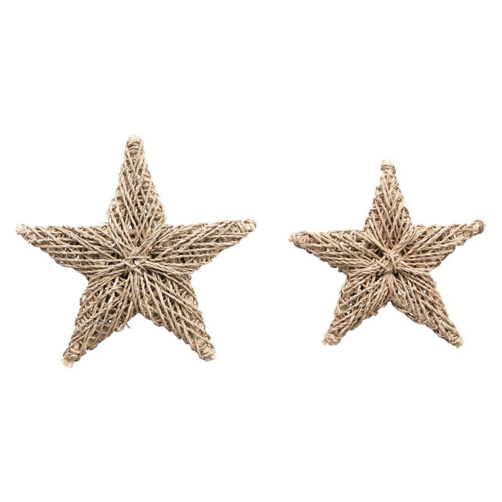 Seagrass Star Ornaments, Set of 2