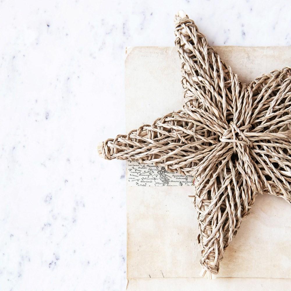 Seagrass Star Ornaments, Set of 2