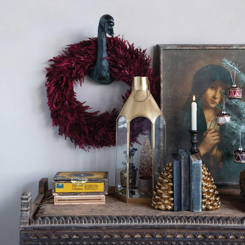 Preserved Cypress Wreath, Burgundy