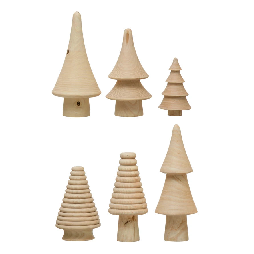 Wood Trees, Set of 6