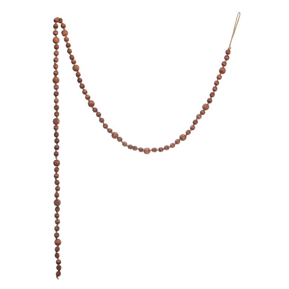 Wood Bead Garland, Brown