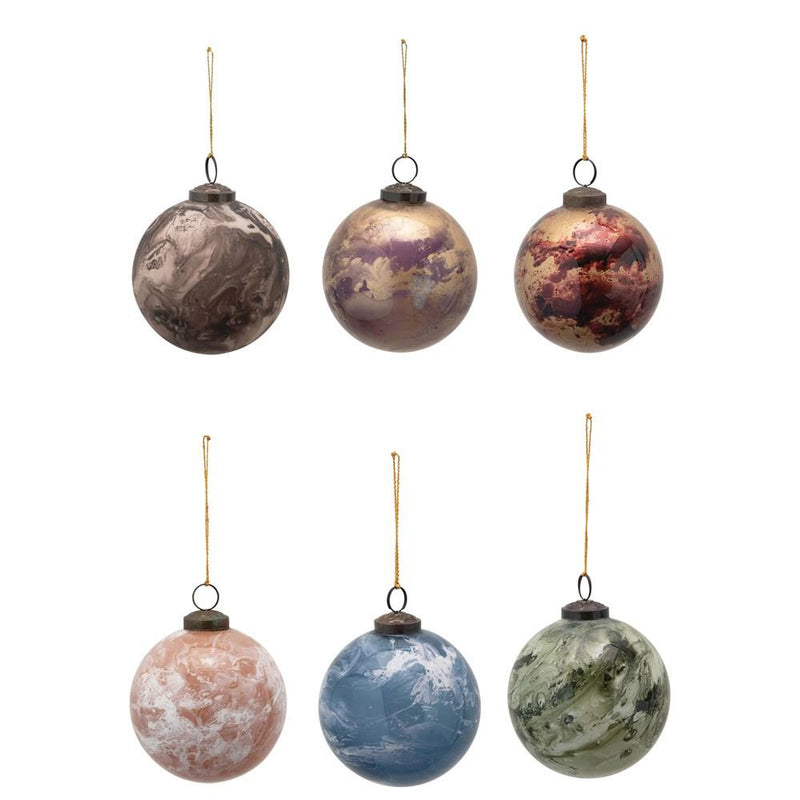 Marbled Ball Ornaments, in Various Sizes