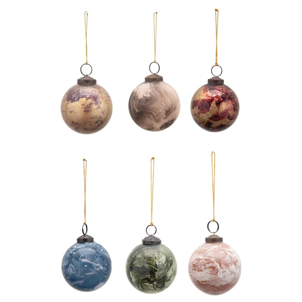 Marbled Ball Ornaments, in Various Sizes