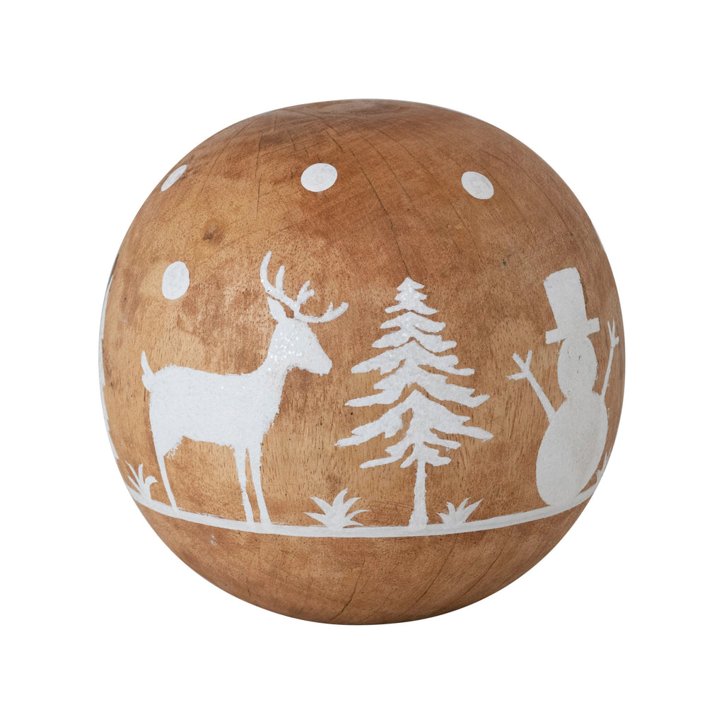 Moose in Forest Hand-Painted Orb