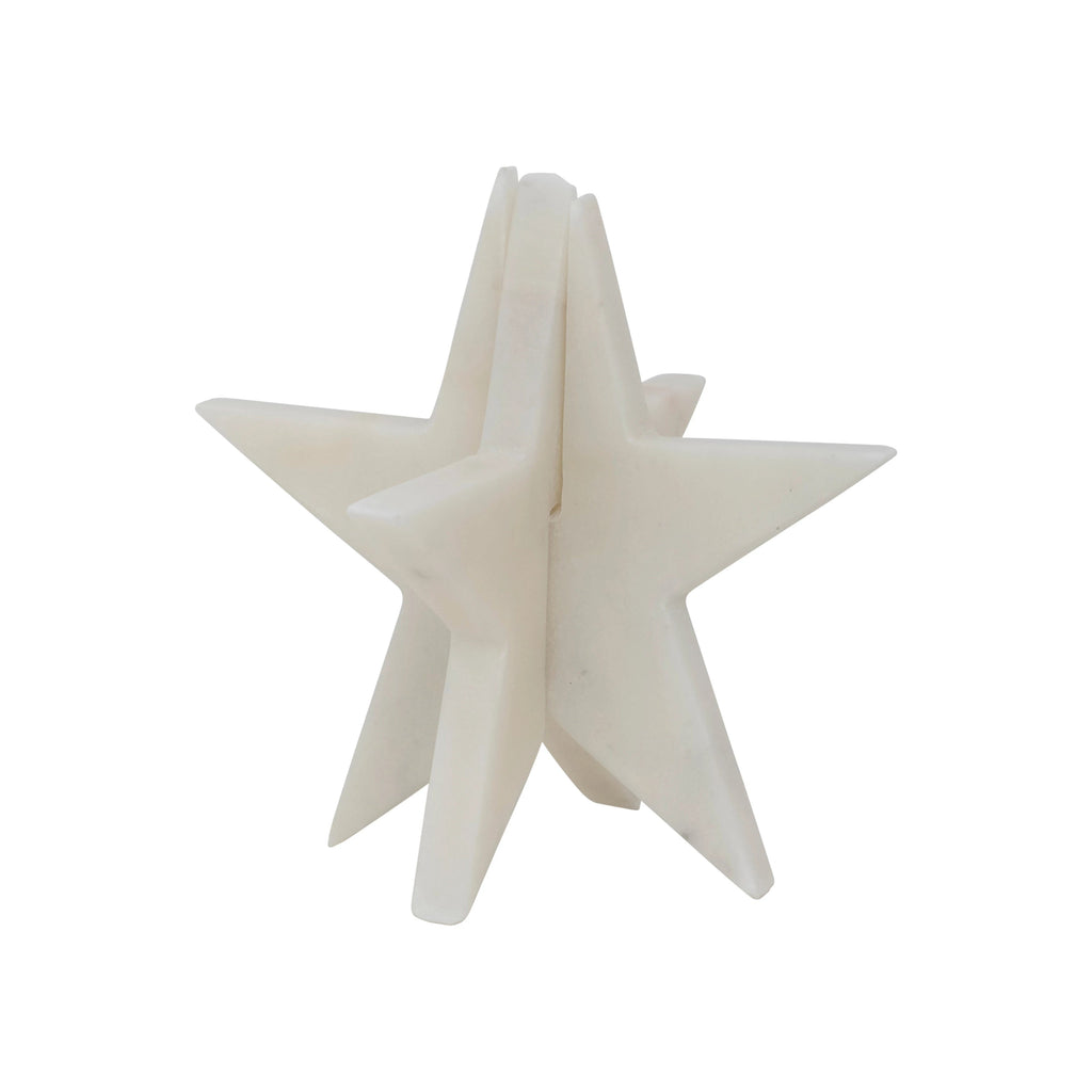 Interlocking Marble Star, White