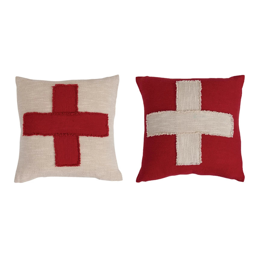 Swiss Cross Pillow in Various Colors