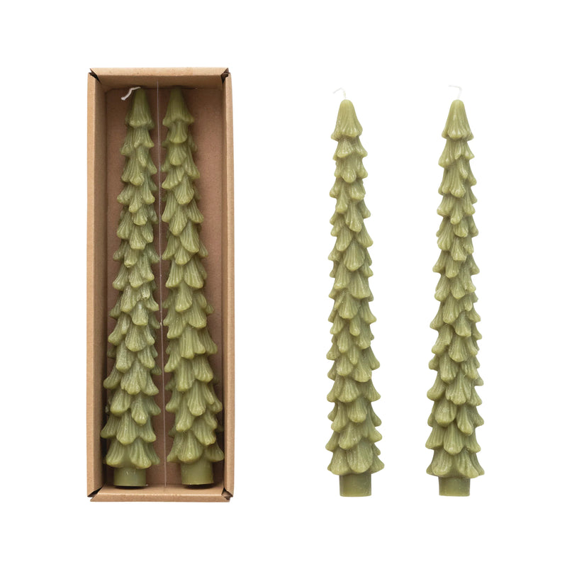 tree shaped taper candles unscented 3