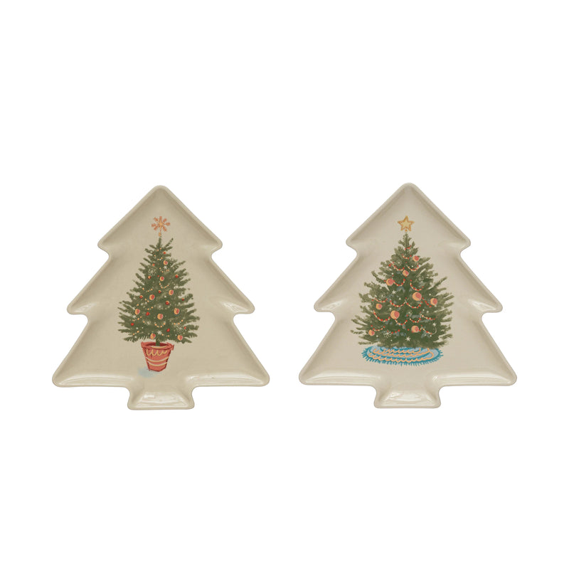 Tree Shaped Plate with Christmas Tree in Various Styles