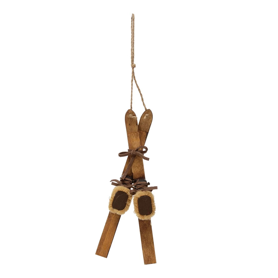 Skis Ornament with Boots